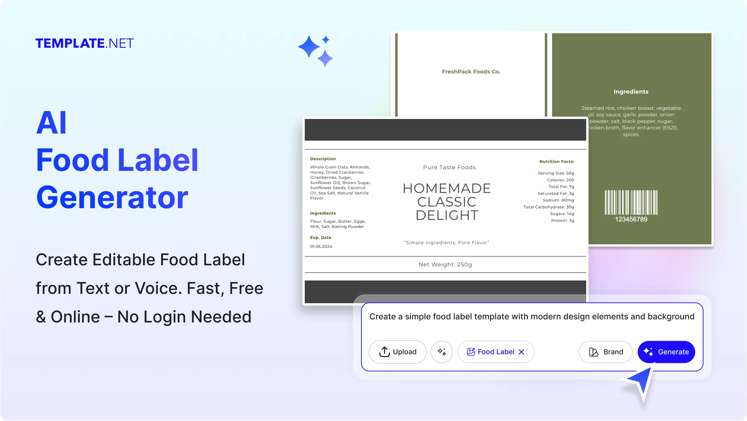 Free AI Food Label Generator, Free Online Label Maker